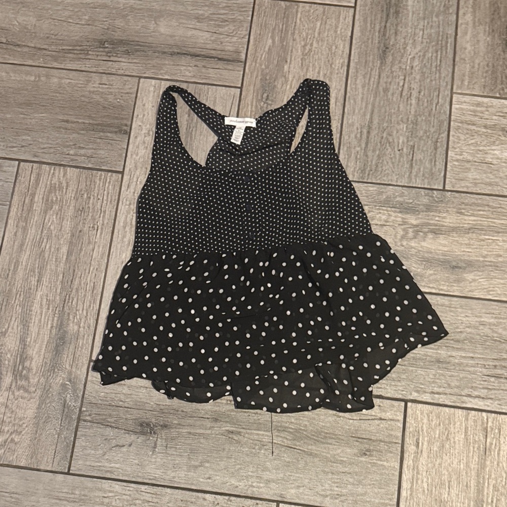 Black Polka Dot Women's Top